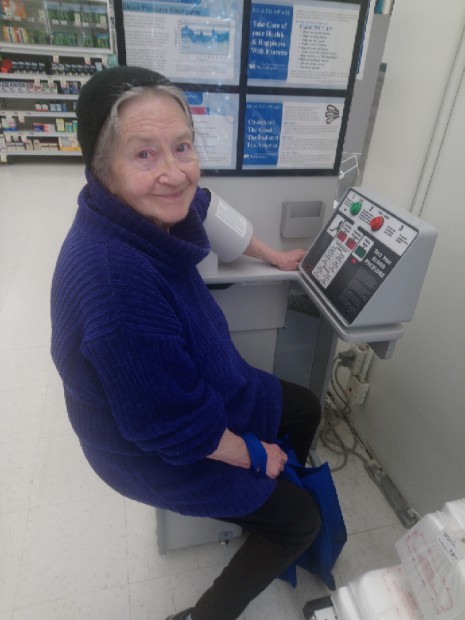 I'm taking my blood pressure test at London Drugs!